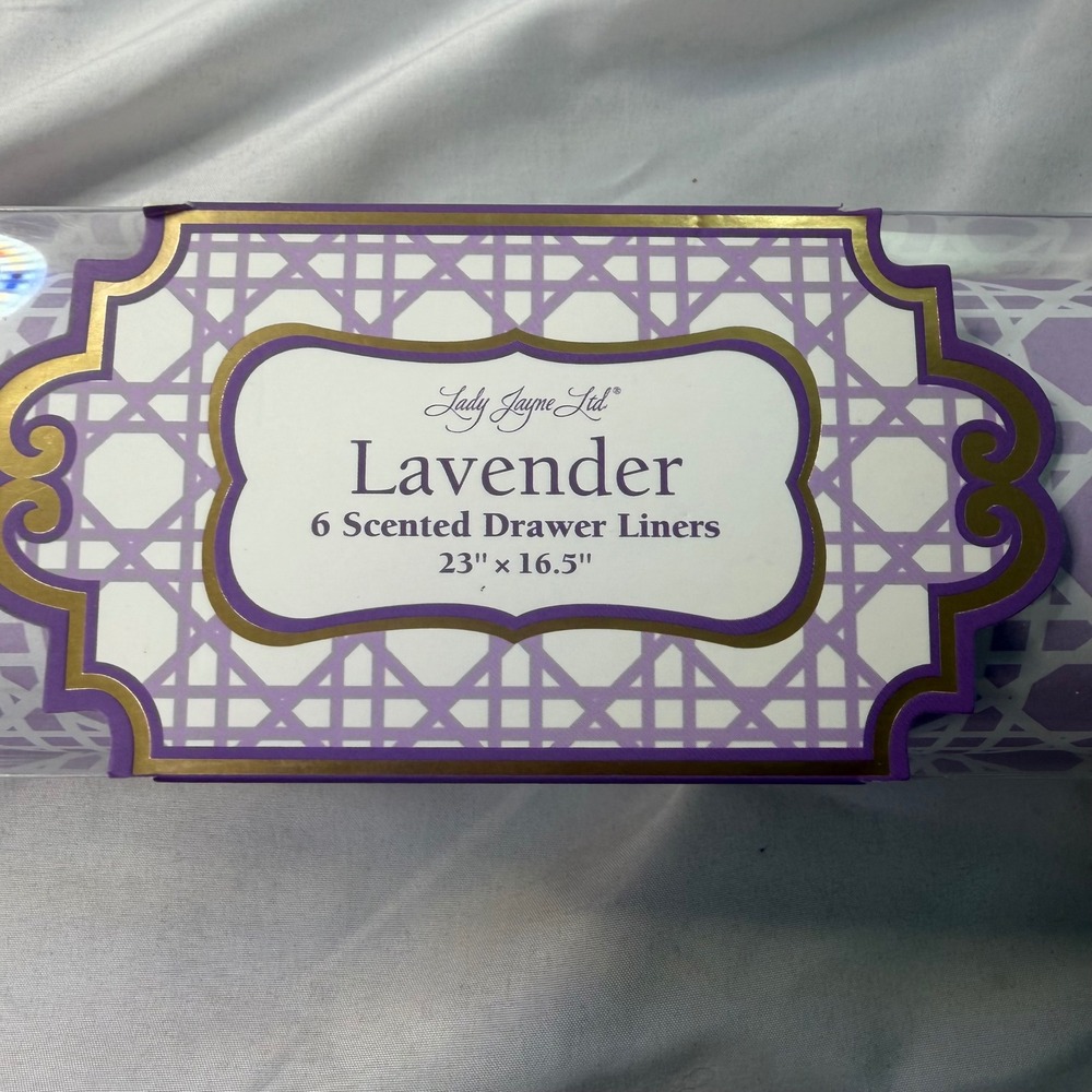Lady Jayne Ltd Lavender Scented Drawer Liners 6 Sheets Purple‎ Lattice 23x16.5